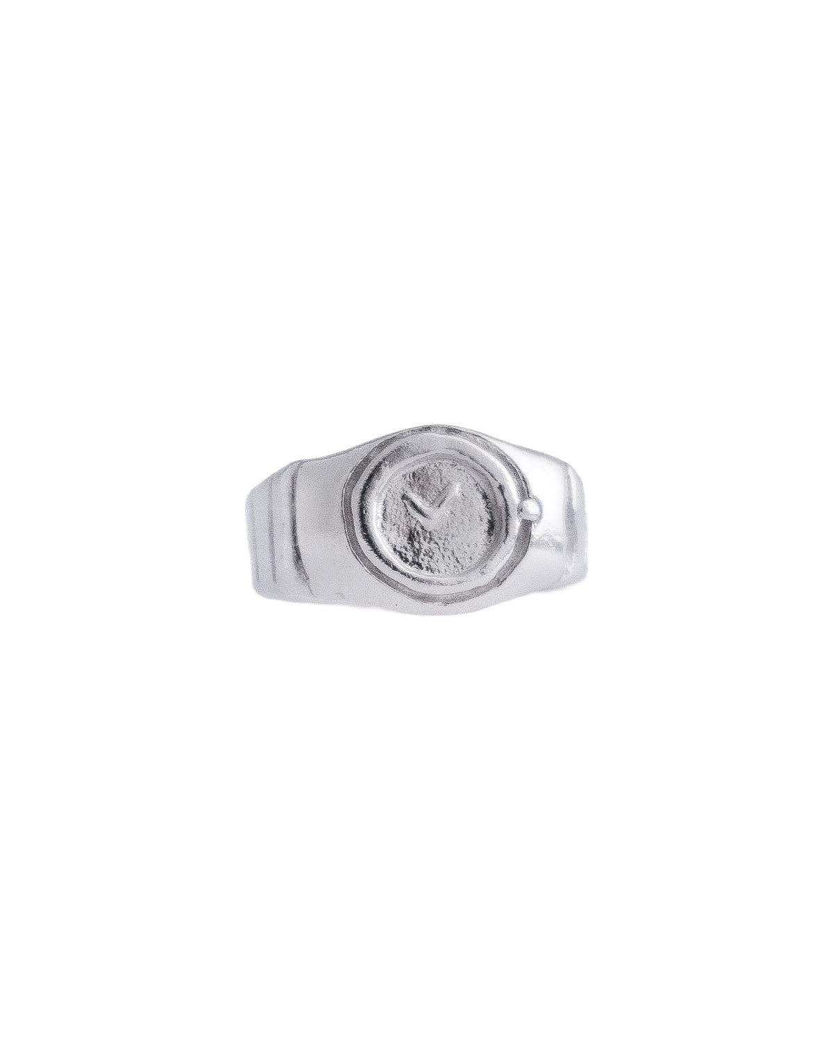 Front view of the 11:11 sterling silver watch ring