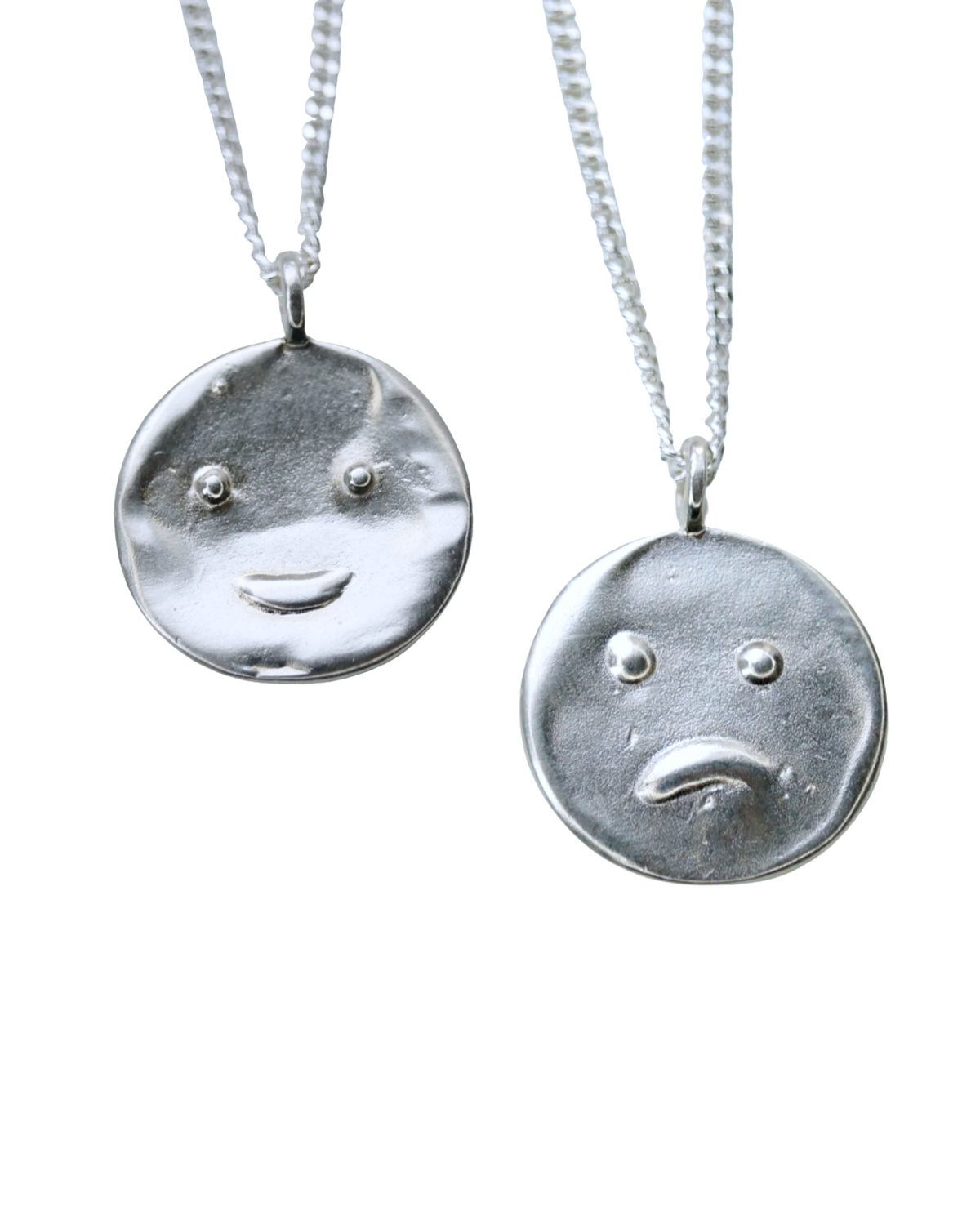 Reverse side of the Moody sterling silver face pendant