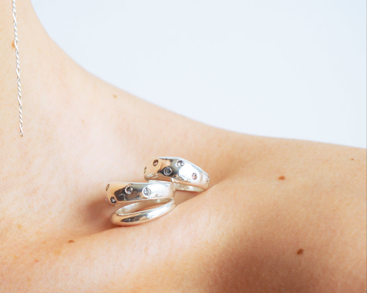 Bubble Ring styled against a light background