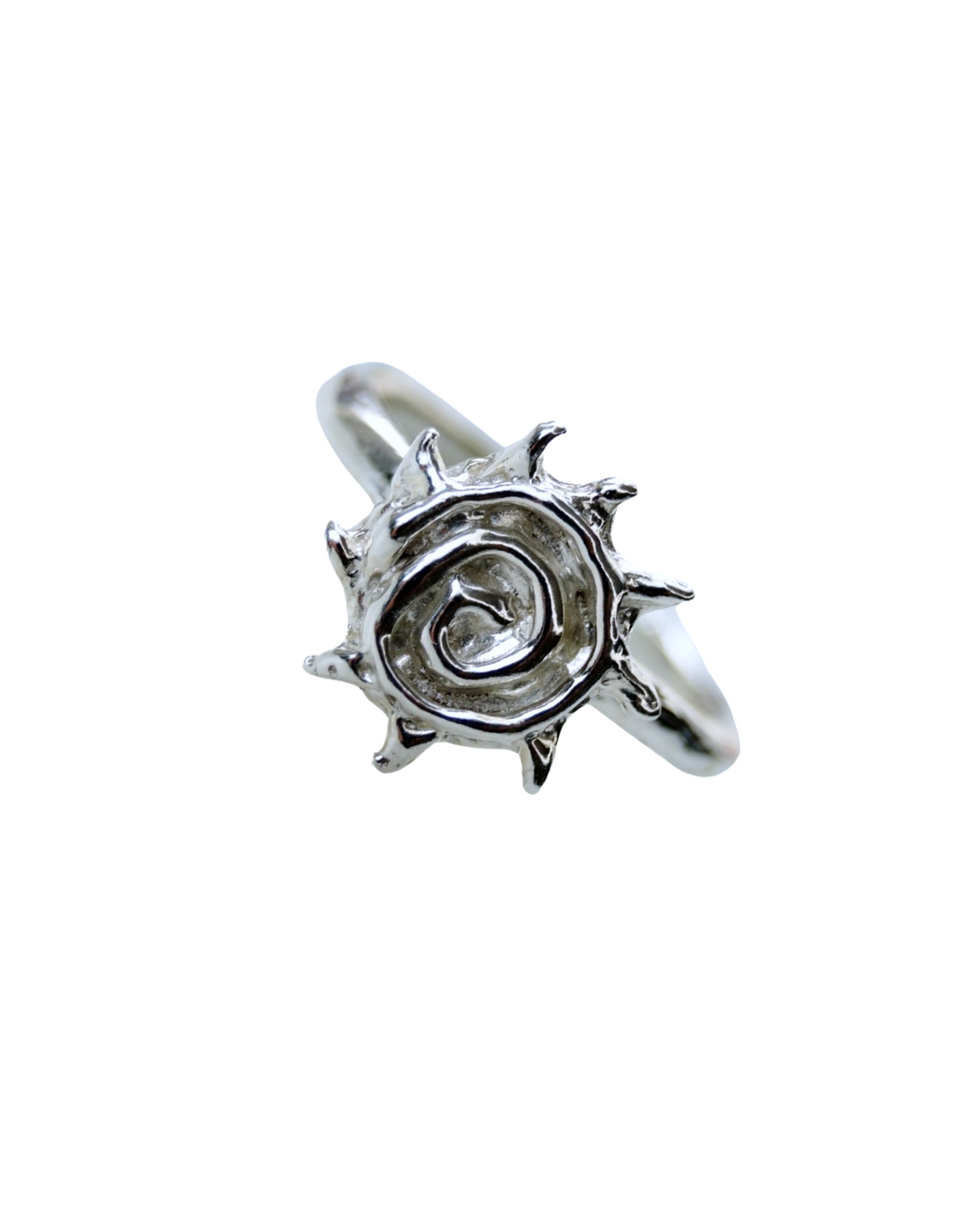 Sculptural sterling silver Spiral-ing ring
