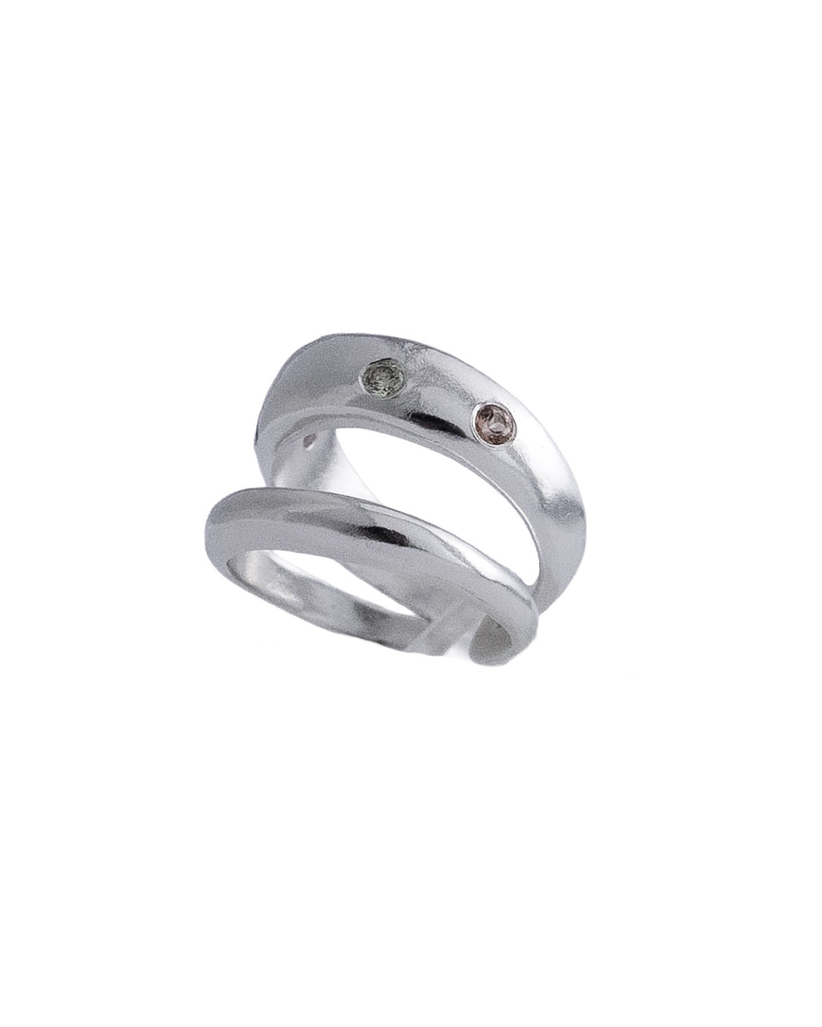 Sculptural open-back Double Bubble gemstone ring