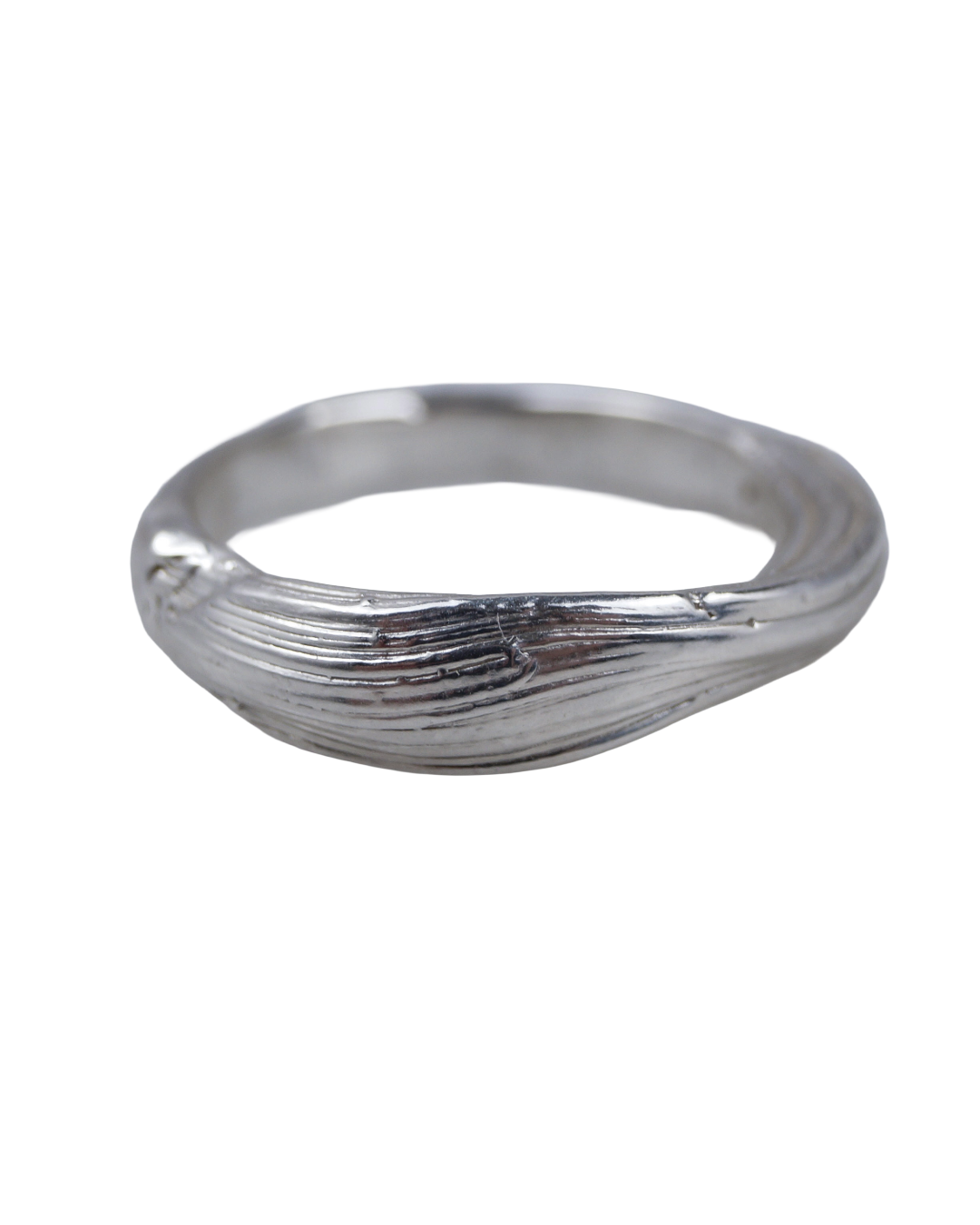 Fold 003 sculptural sterling silver ring with fine folded texture