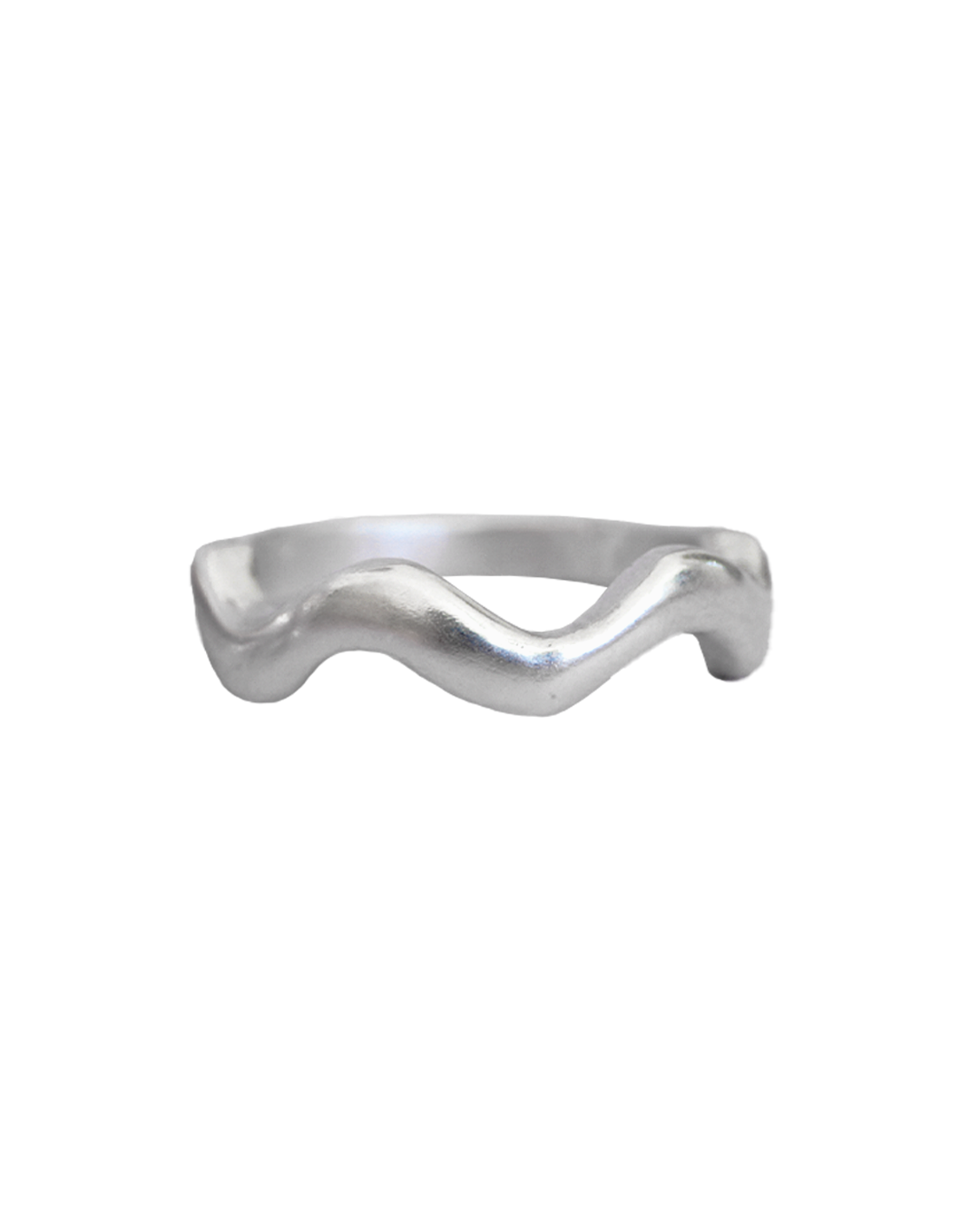 Wavy sculptural ring handcrafted in sterling silver