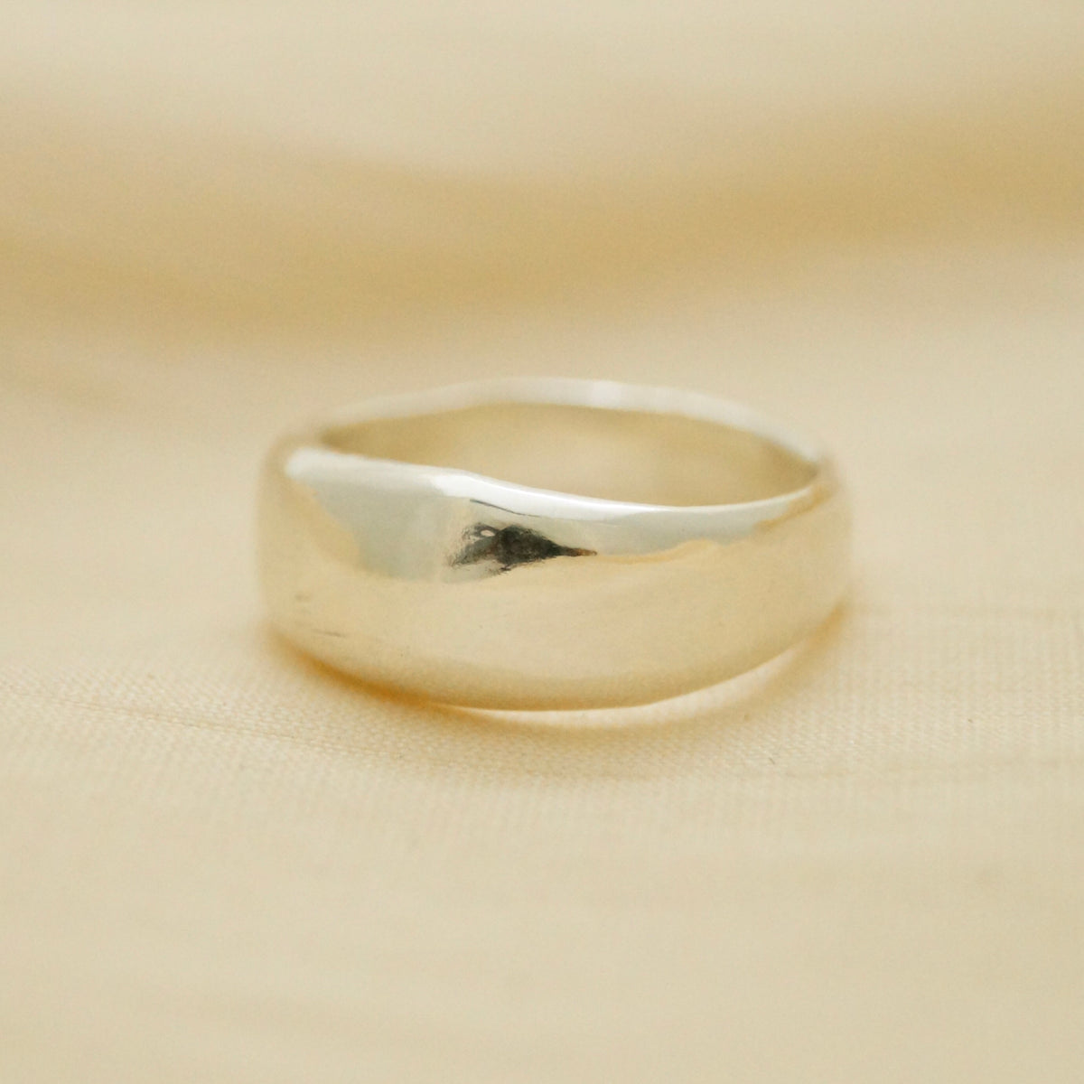 Sculptural sterling silver Blob Ring with a thick band