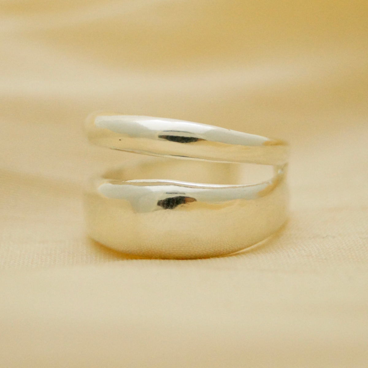 Double Blob sculptural sterling silver ring